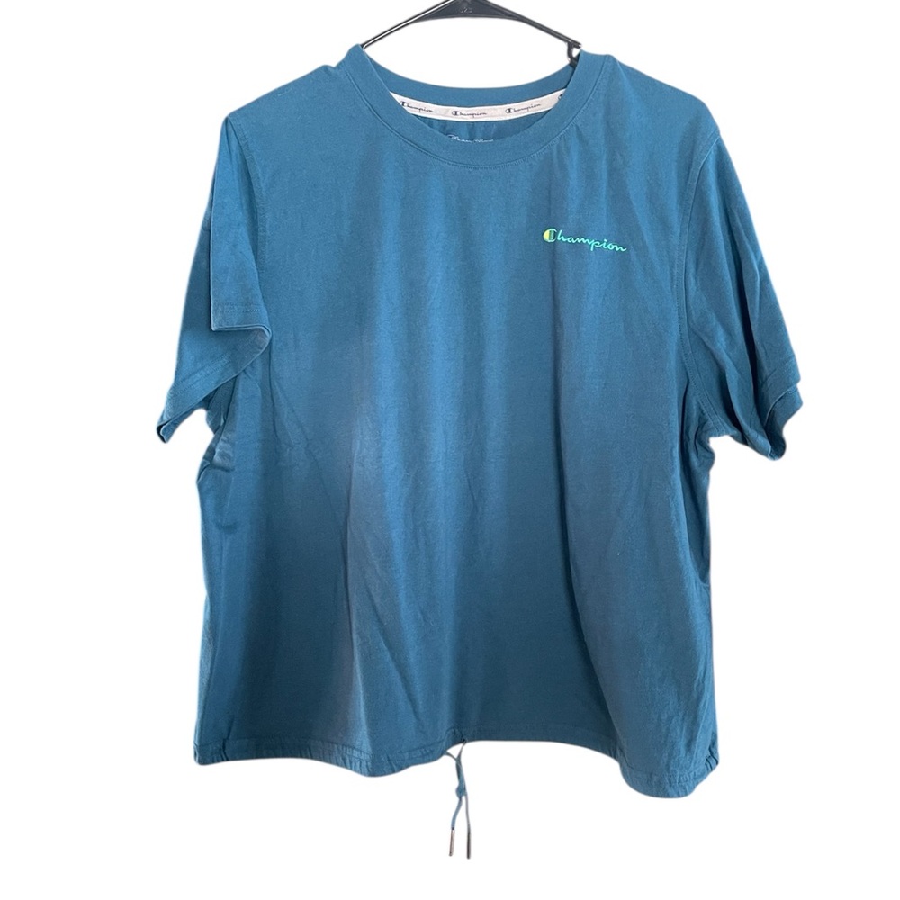 Champion plus size workout crop t shirt short sleeve teal color size 2XL woman